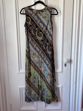 Women’s Vintage Carole Little Floral Pattern Boho Sleeveless Maxi  Size 10P